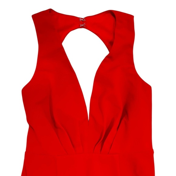 NWT Lulu's All for the Romance v neck backless high slit Red Maxi Dress small - Picture 11 of 16